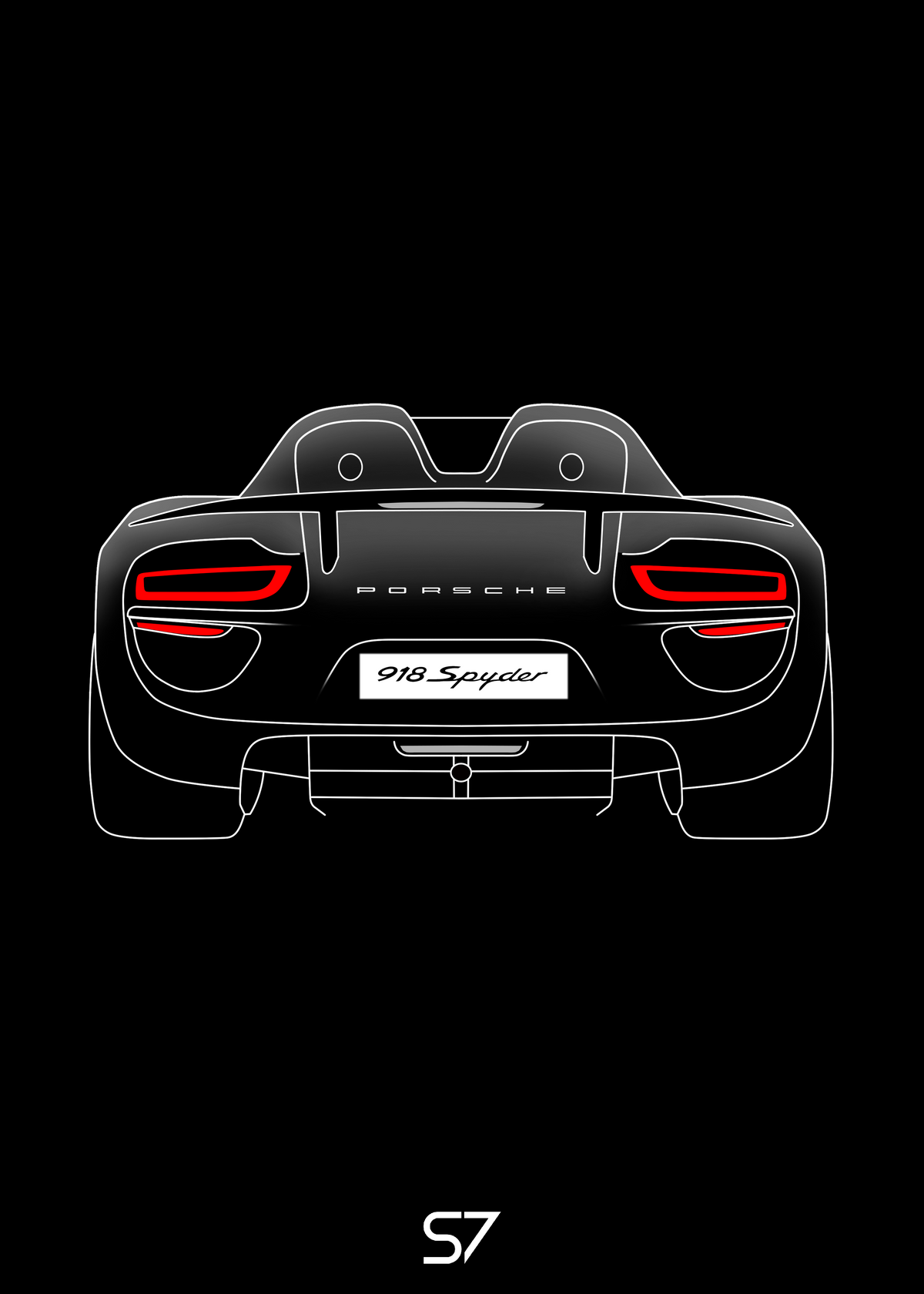 Porsche 918 Spyder (Wing Up) Poster