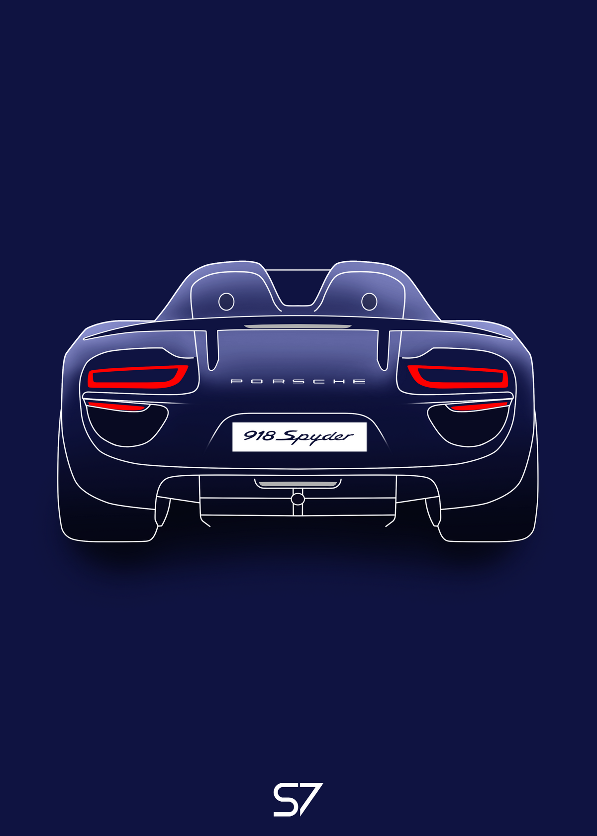 Porsche 918 Spyder (Wing Up) Poster