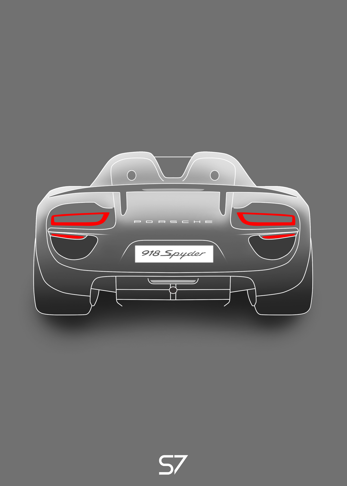 Porsche 918 Spyder (Wing Up) Poster