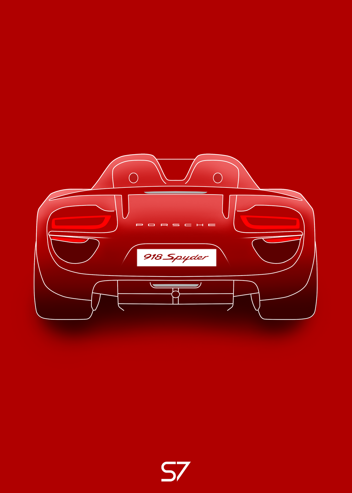 Porsche 918 Spyder (Wing Up) Poster
