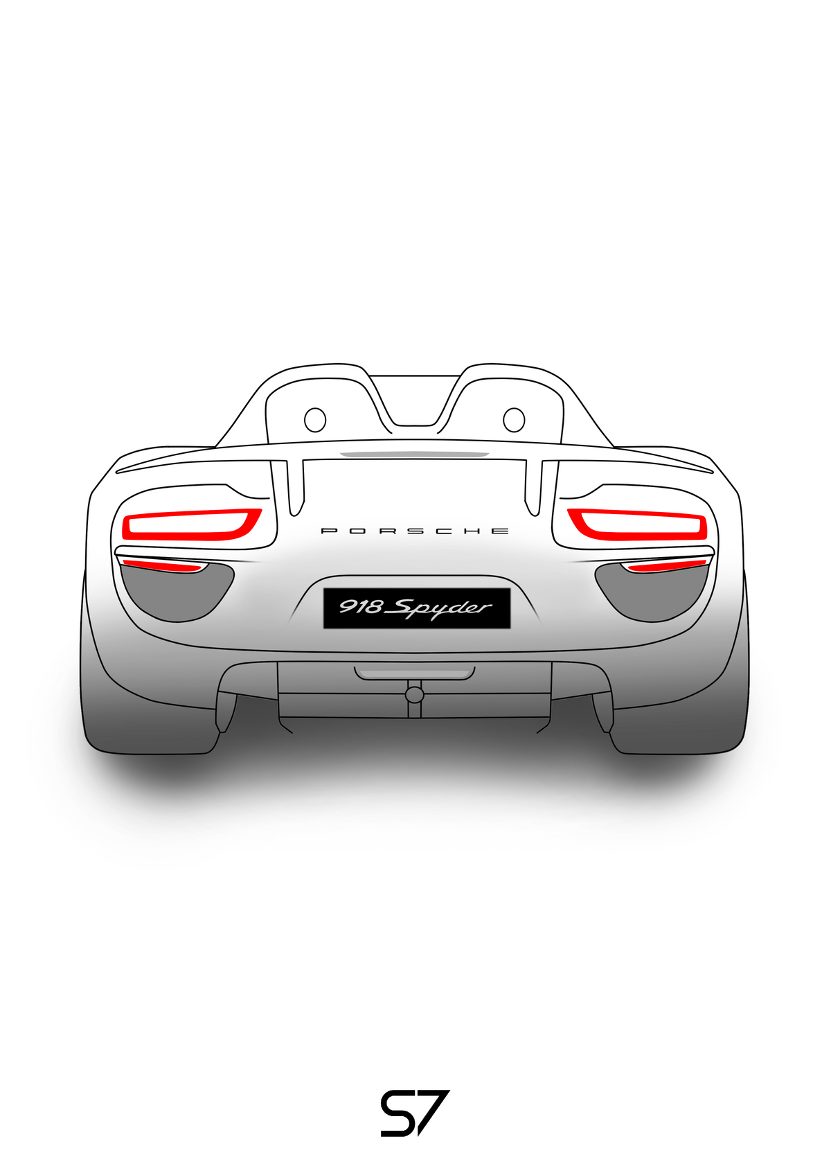 Porsche 918 Spyder (Wing Up) Poster